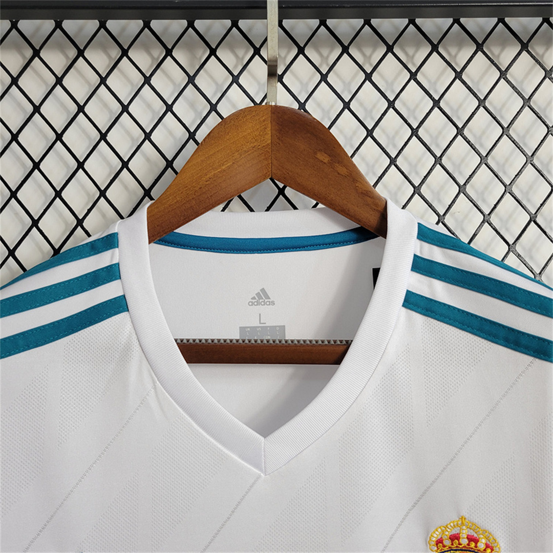 Retro Real Madrid 17-18 Home Long Sleeve Jersey - with Champions League Final Final - Unitedfutballjersey