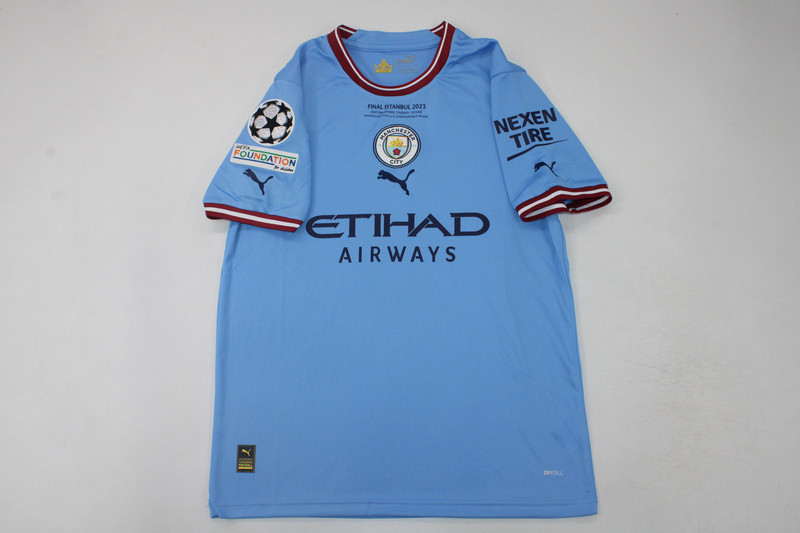 Manchester City 22/23 Home Jersey & Final - Player Version - Unitedfutballjersey