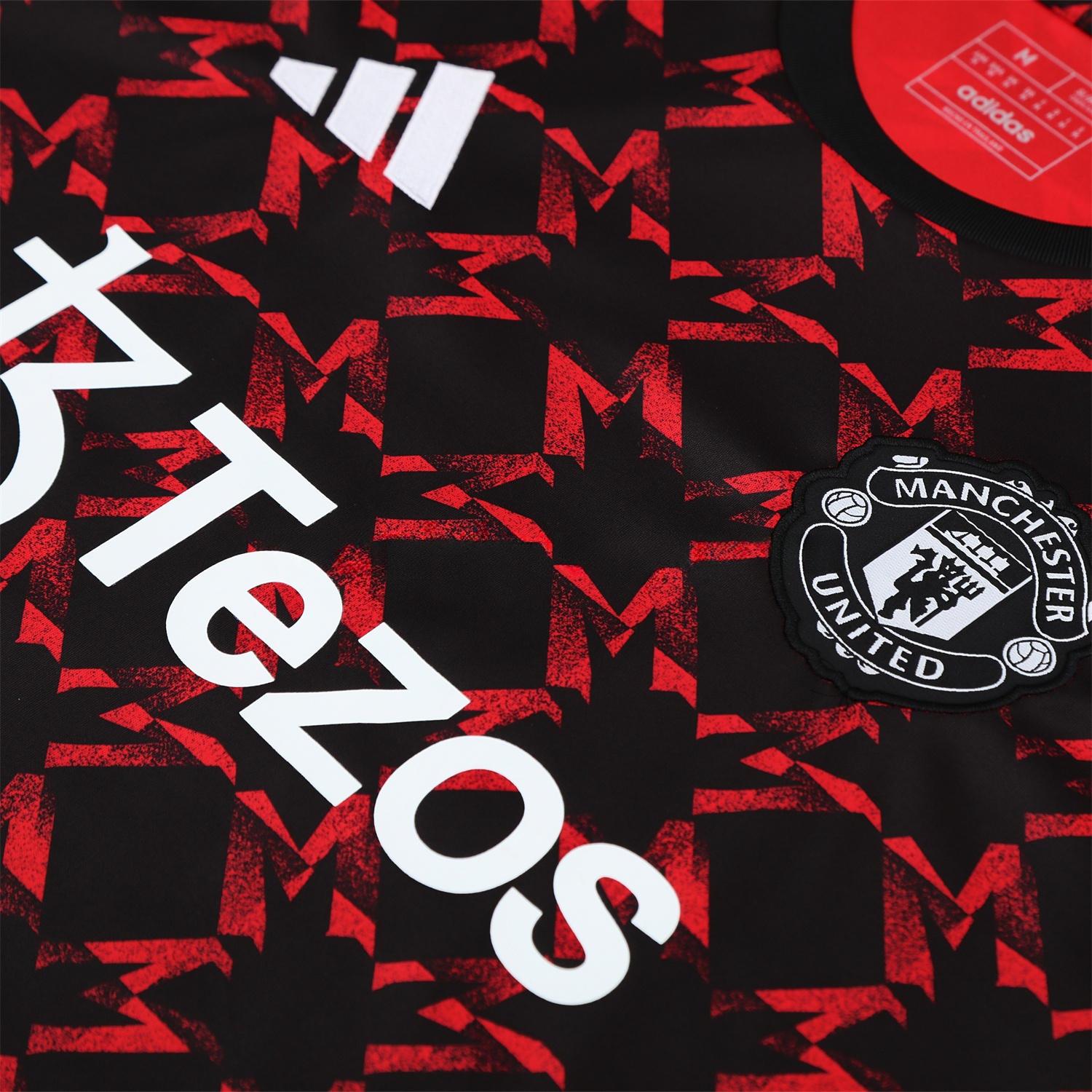 Manchester United 25-26 Pre-Match Vest Training Set - Red Top & Black Shorts - Unitedfutballjersey