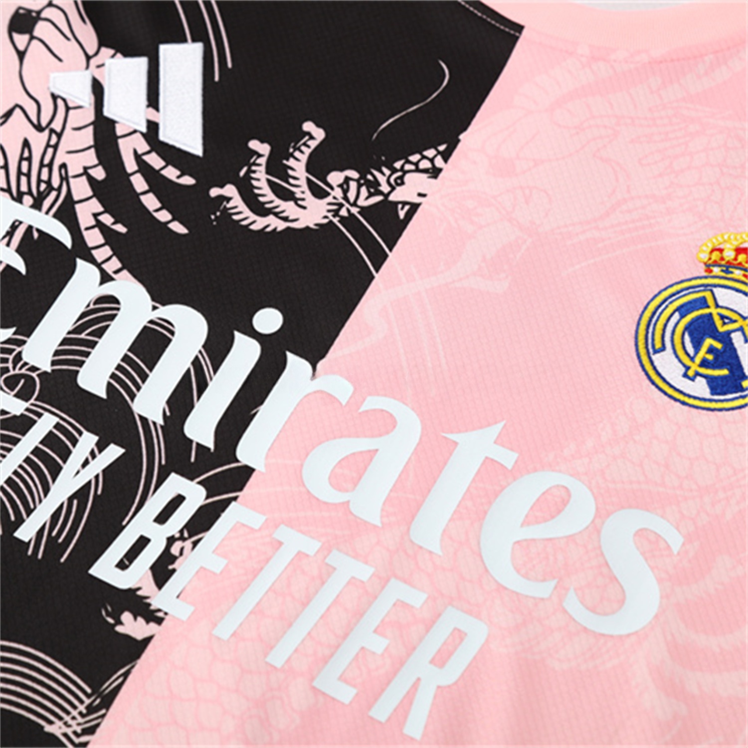 Real Madrid 25-26 Kid Short-Sleeve Training Set - Pink Black Top & Black Shorts - Unitedfutballjersey