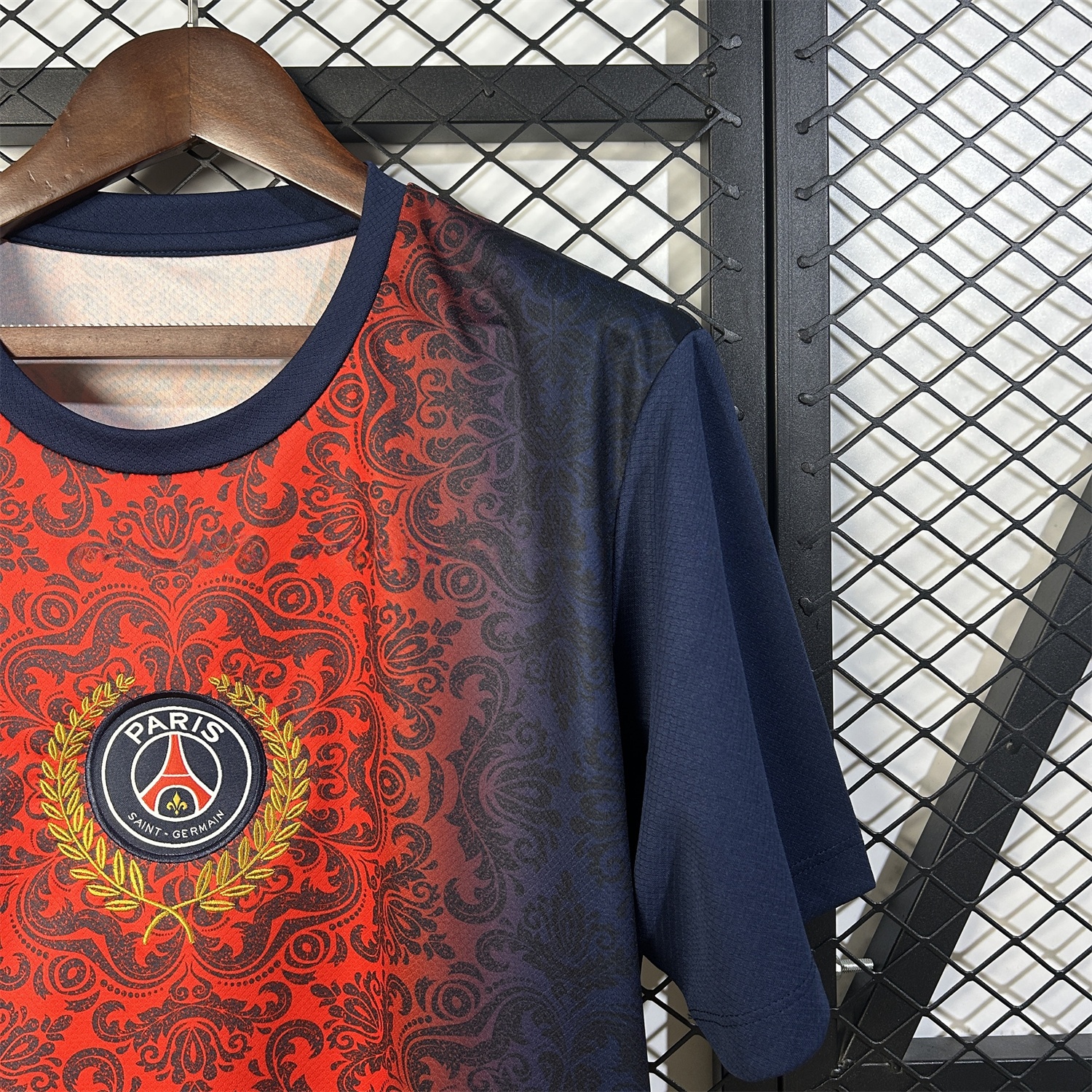Paris Saint-Germain PSG 25-26 Champions League Commemorative Edition Red Blue Flower Pattern T-shirts - Unitedfutballjersey