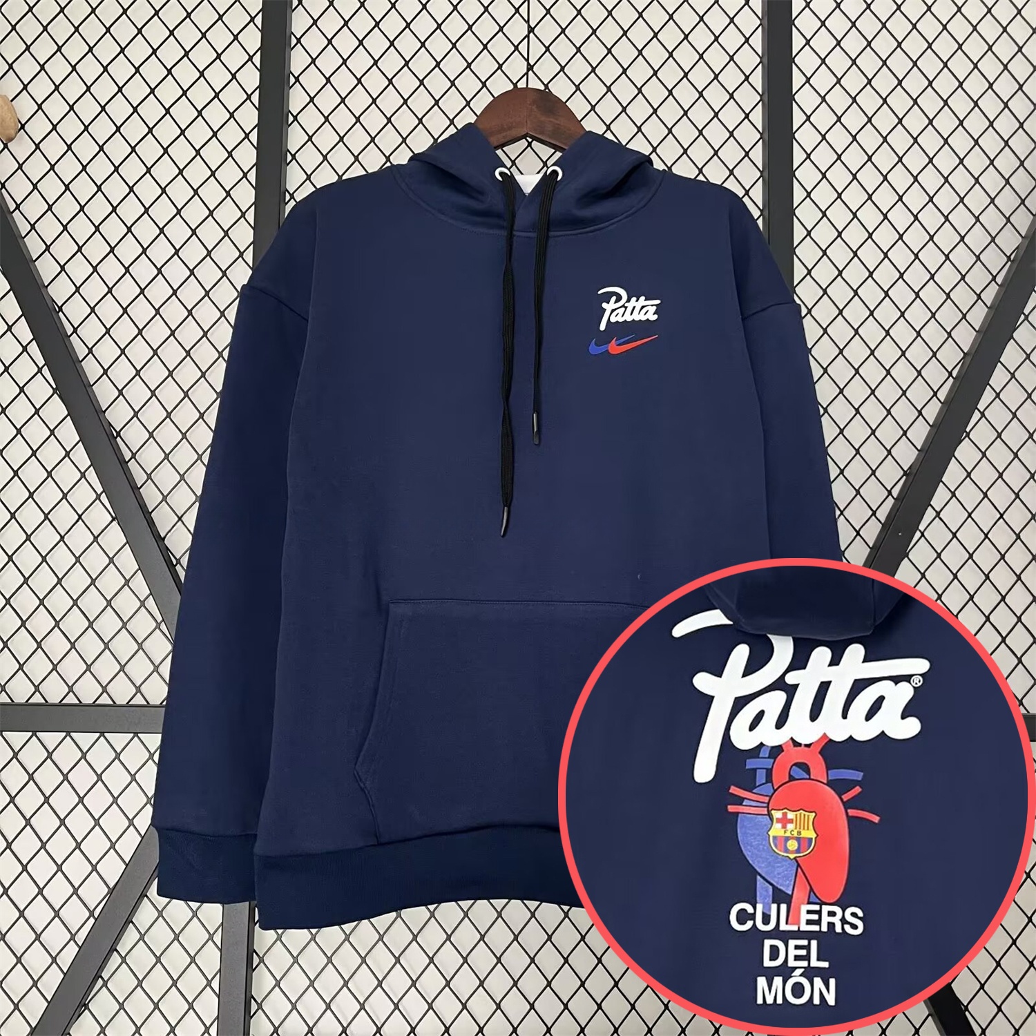 Barcelona x Patta 25-26 Blue Unisex Pullover Hoodie - Unitedfutballjersey