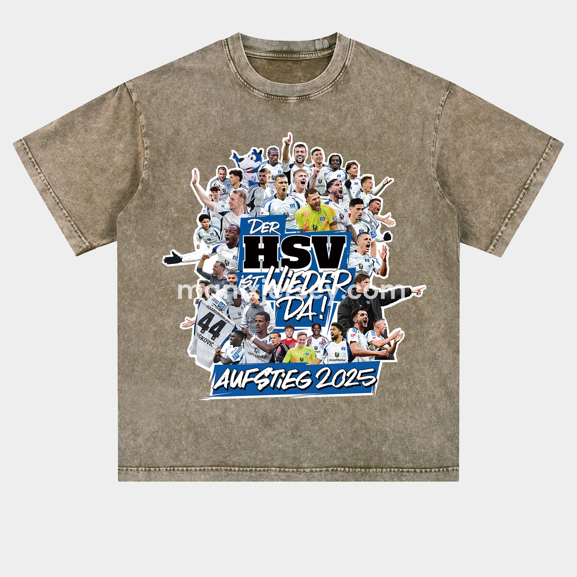 Hamburger SV DER HSV IST WIEDER DA AUFSTIEG 2025 Oversized Washed T-Shirt - Unitedfutballjersey