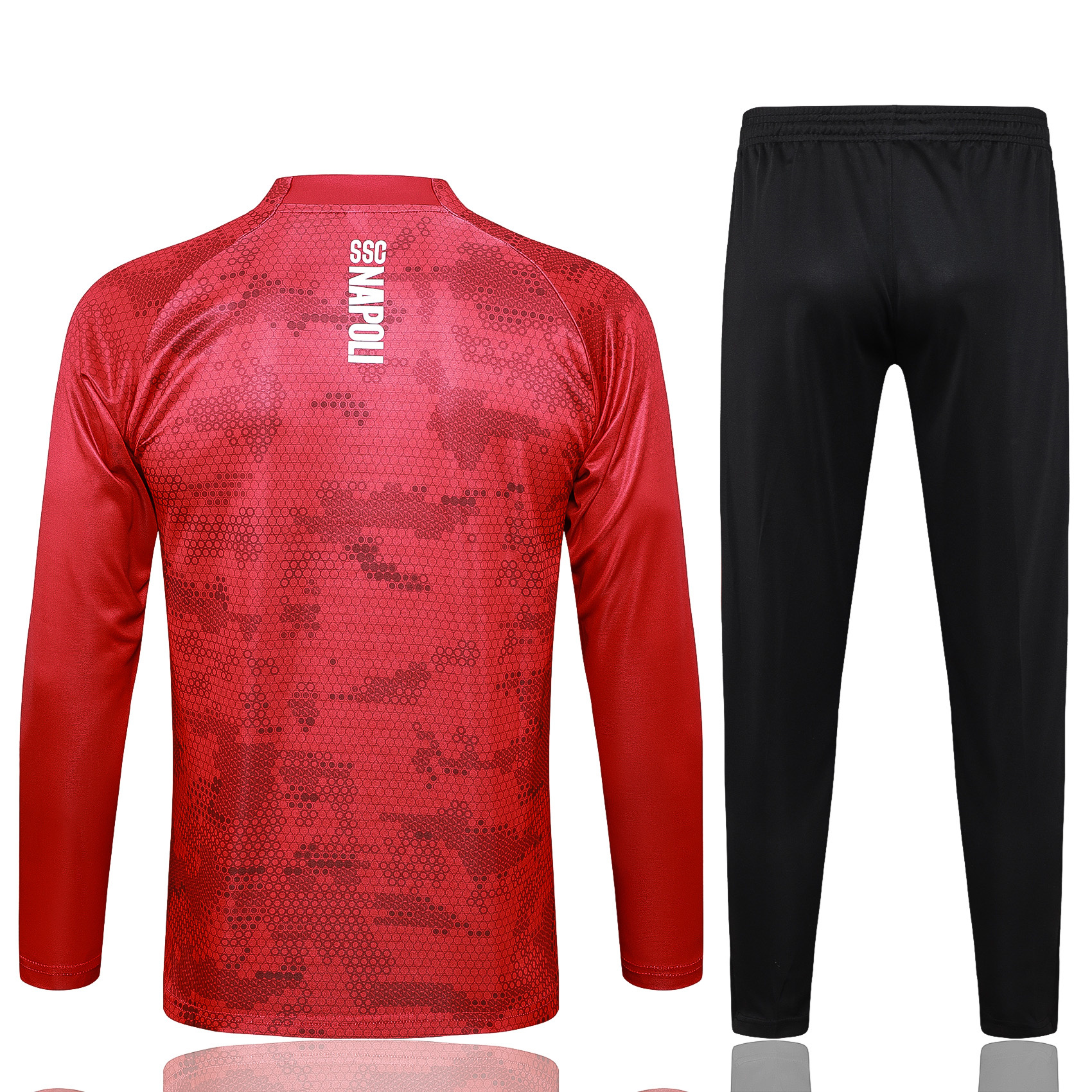 Napoli 24-25 Long Sleeve Training Set - Red Top and Black Pants - Unitedfutballjersey