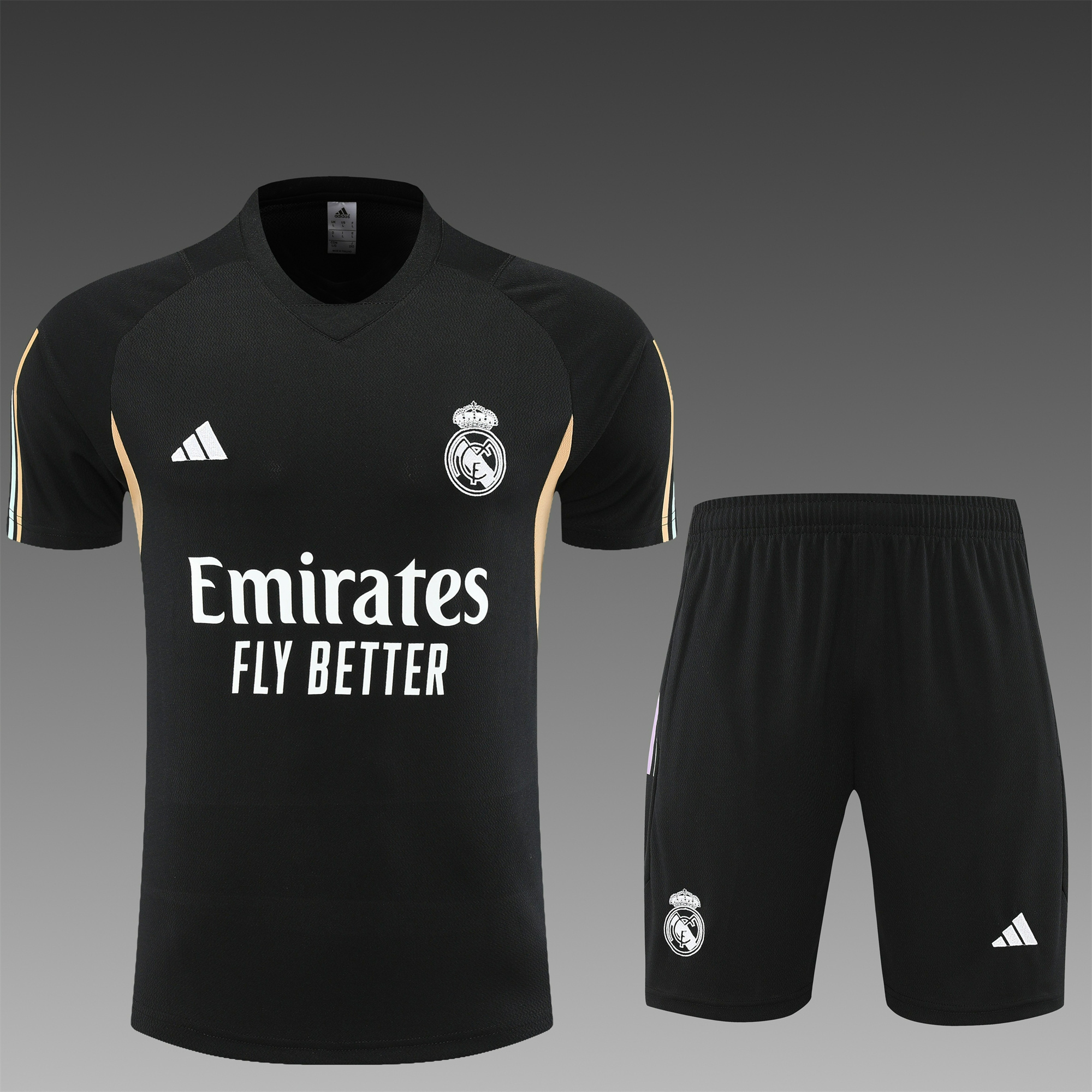 Real Madrid 23-24 Short-Sleeve Training Set - Black - Unitedfutballjersey