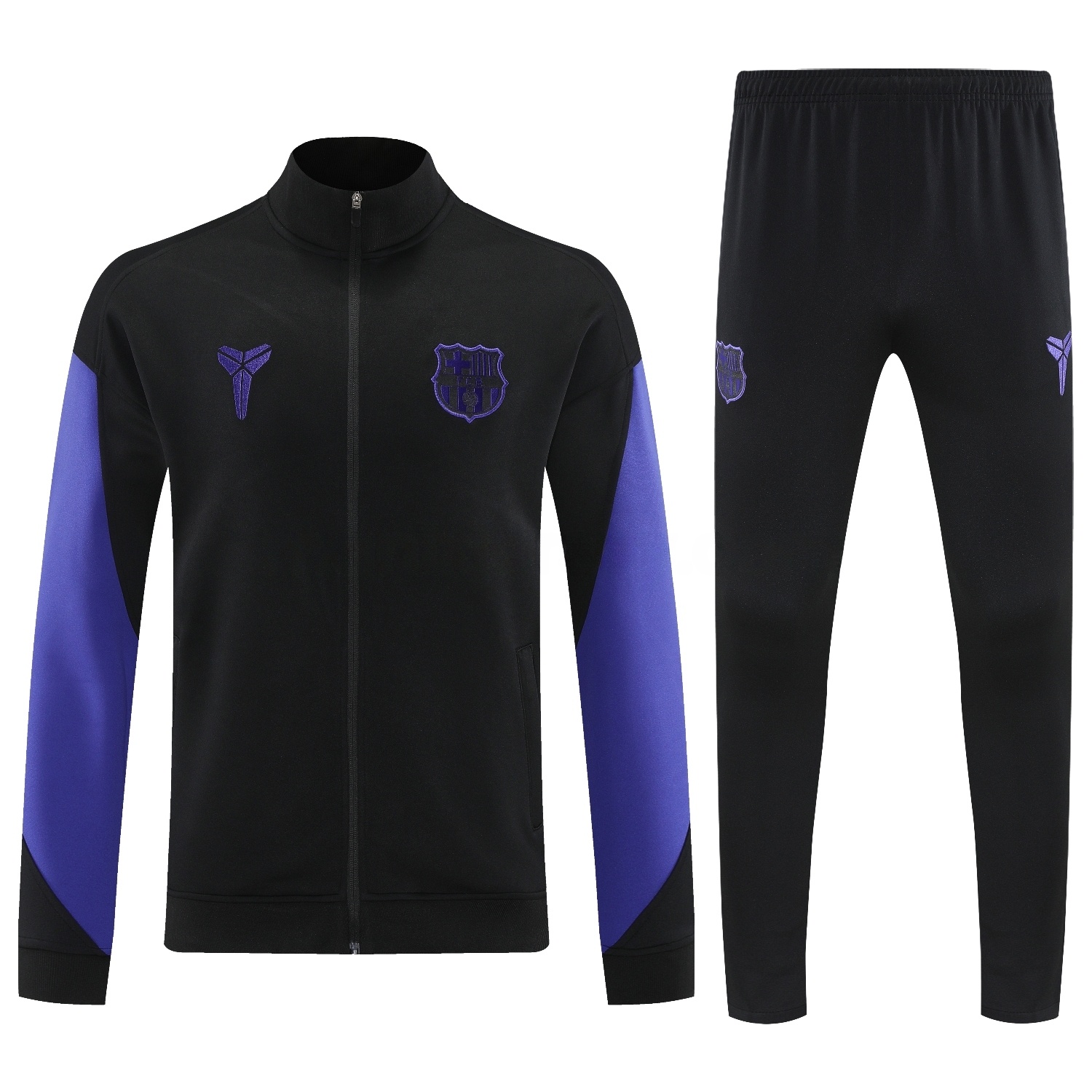 B.A.R.S.A 25-26 Jacket Training Tracksuit - Black Purple Jackets & Black Pants - Unitedfutballjersey