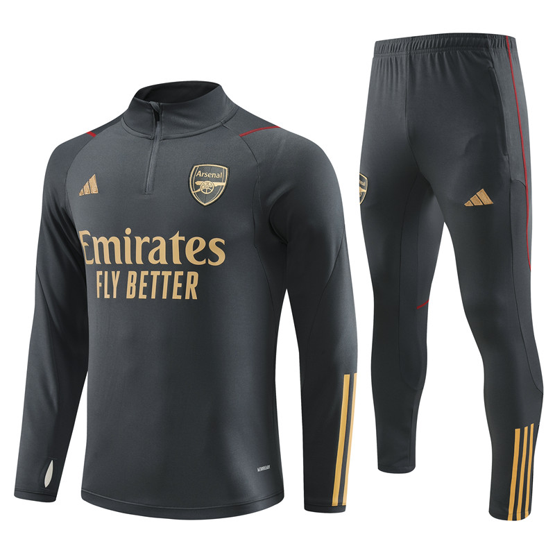 Arsenal 23-24 Kids Long Sleeve Training Set Dark Grey - Unitedfutballjersey