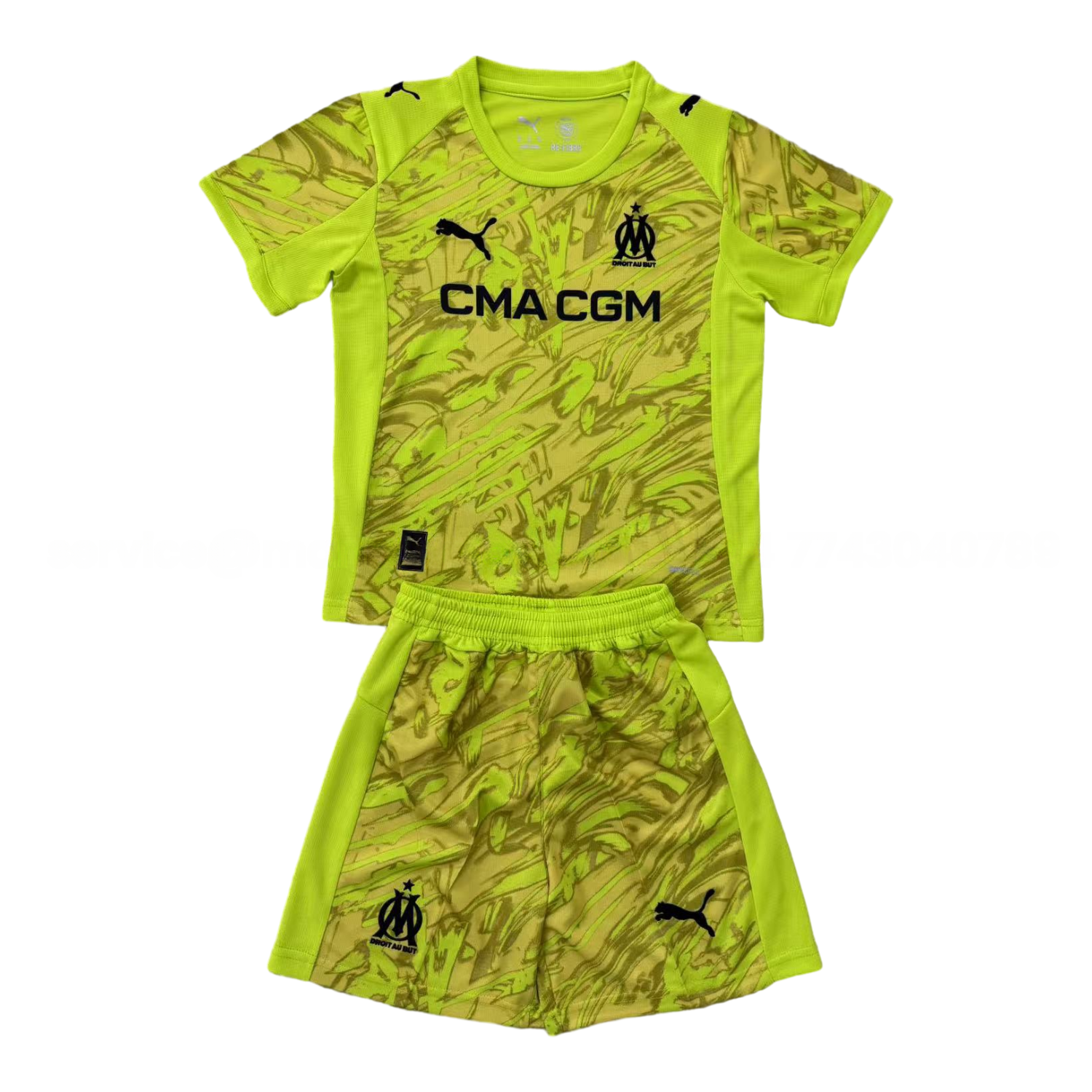 Marseille 25-26 Green Goalkeeper Men's Adult Jersey Set - Fans Version - Unitedfutballjersey