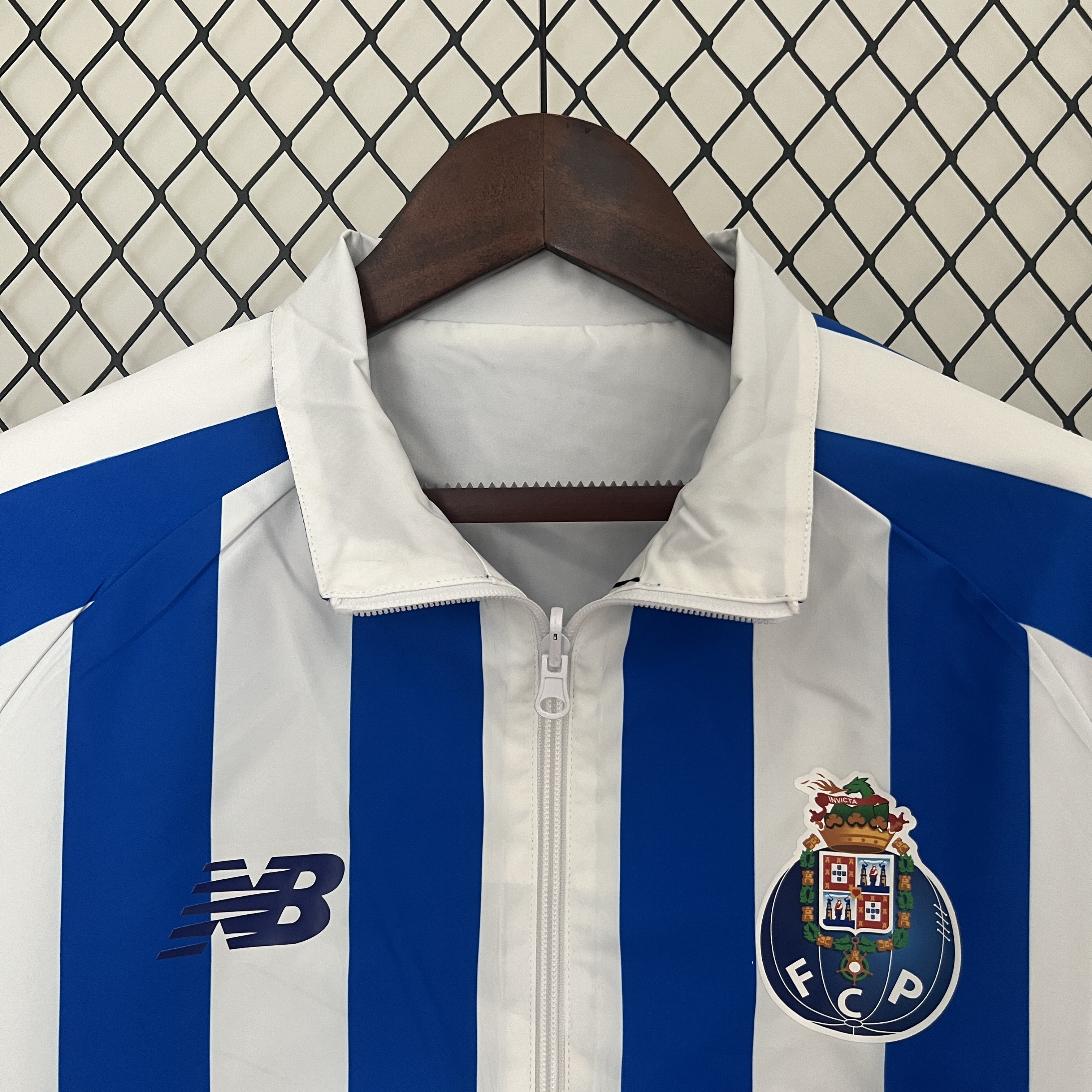 Porto 24-25 Double Sided Reversible Windbreaker - Blue & White - Unitedfutballjersey