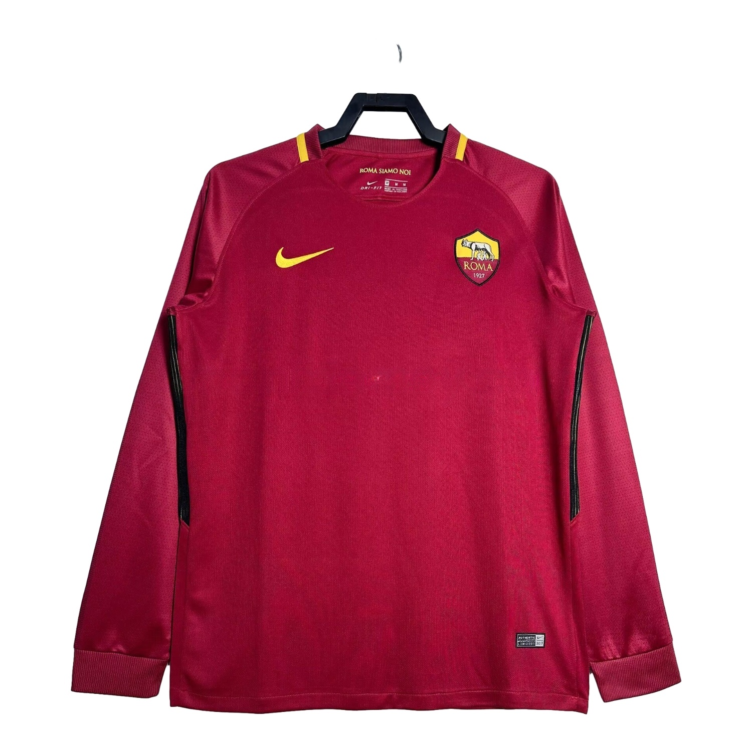Retro Roma 2017-18 Home Long Sleeves Jersey - Unitedfutballjersey