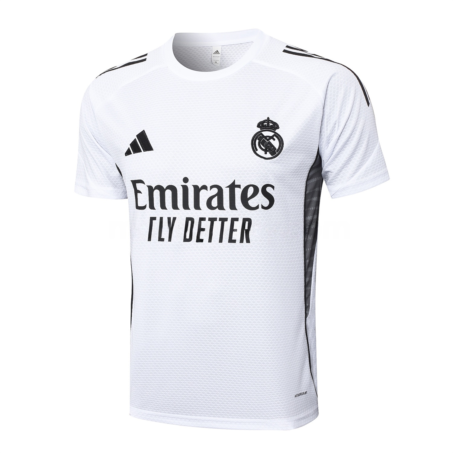 Real Madrid 25-26 Short-Sleeve Training Set - White Top and Black Shorts - Unitedfutballjersey