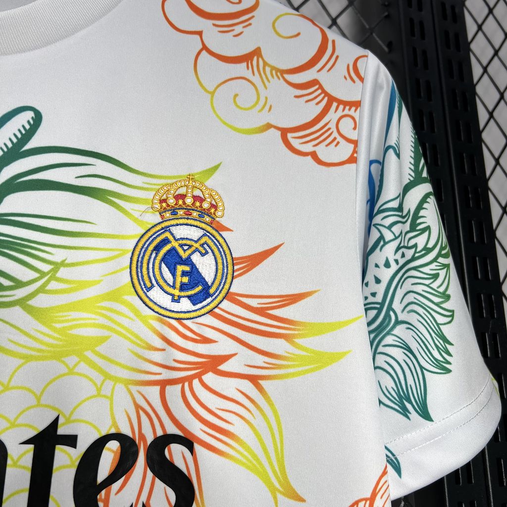 Real Madrid 24-25 White Colorful Dragon Speical Jersey - Fans Version - Unitedfutballjersey