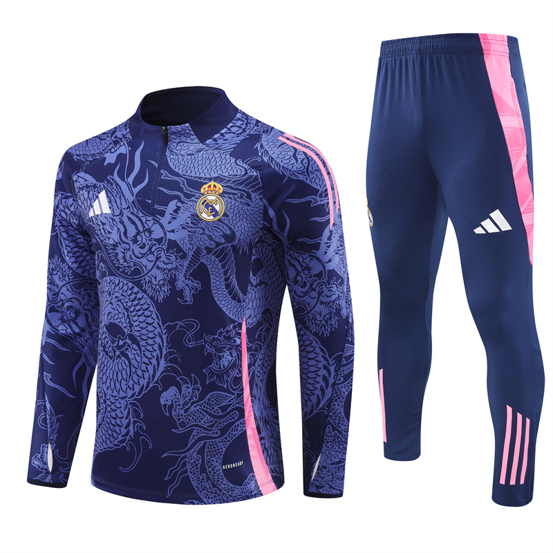 Real Madrid 24-25 Long Sleeve Training Set - Blue Dragon - Unitedfutballjersey