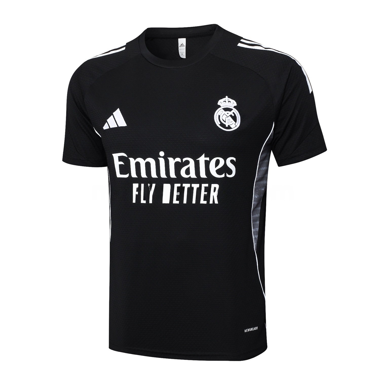 Real Madrid 25-26 Short-Sleeve Training Set - Black Top and Black Shorts - Unitedfutballjersey