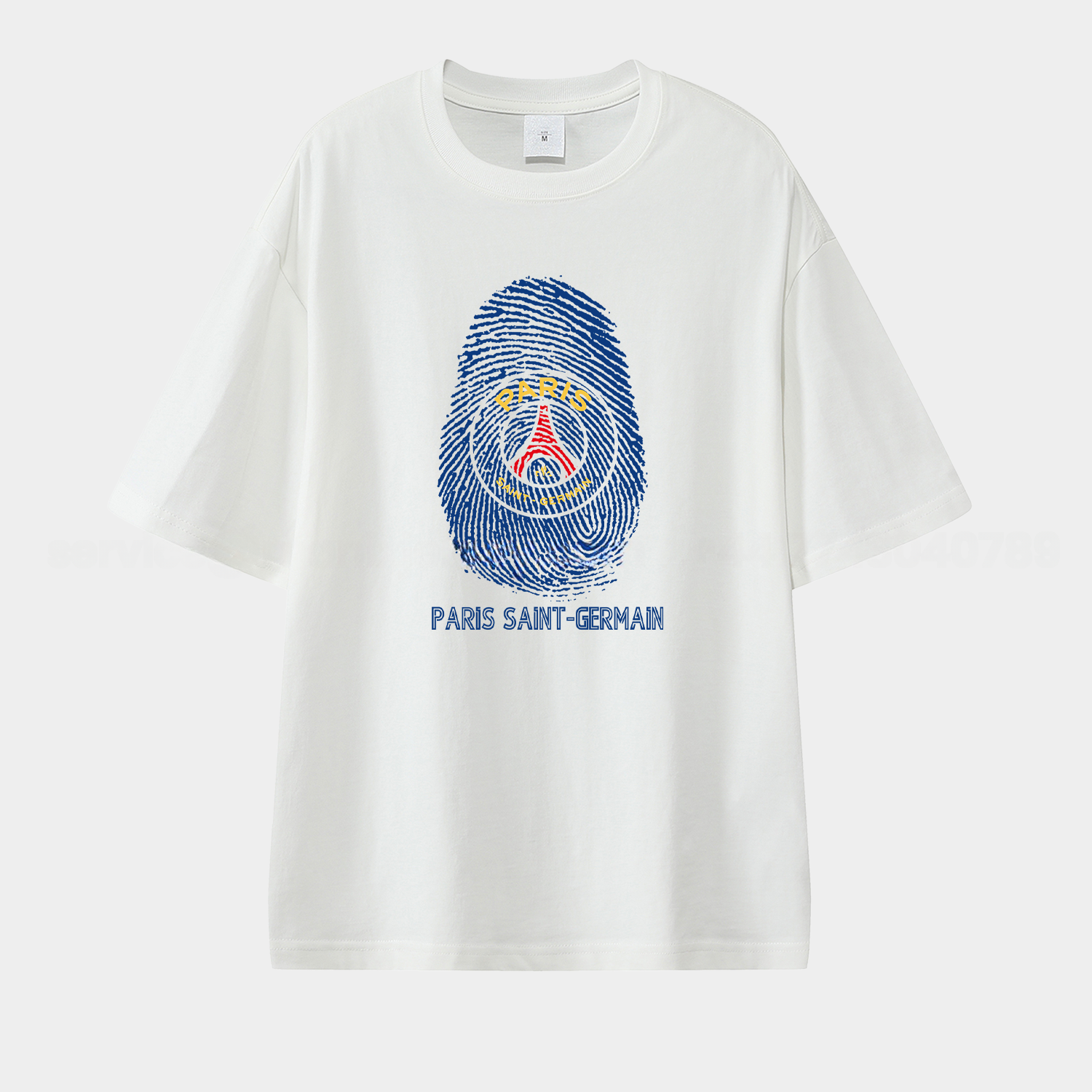 Paris Saint-Germain PSG Team Logo Fingerprint Unisex Pure Cotton T-shirt - Unitedfutballjersey