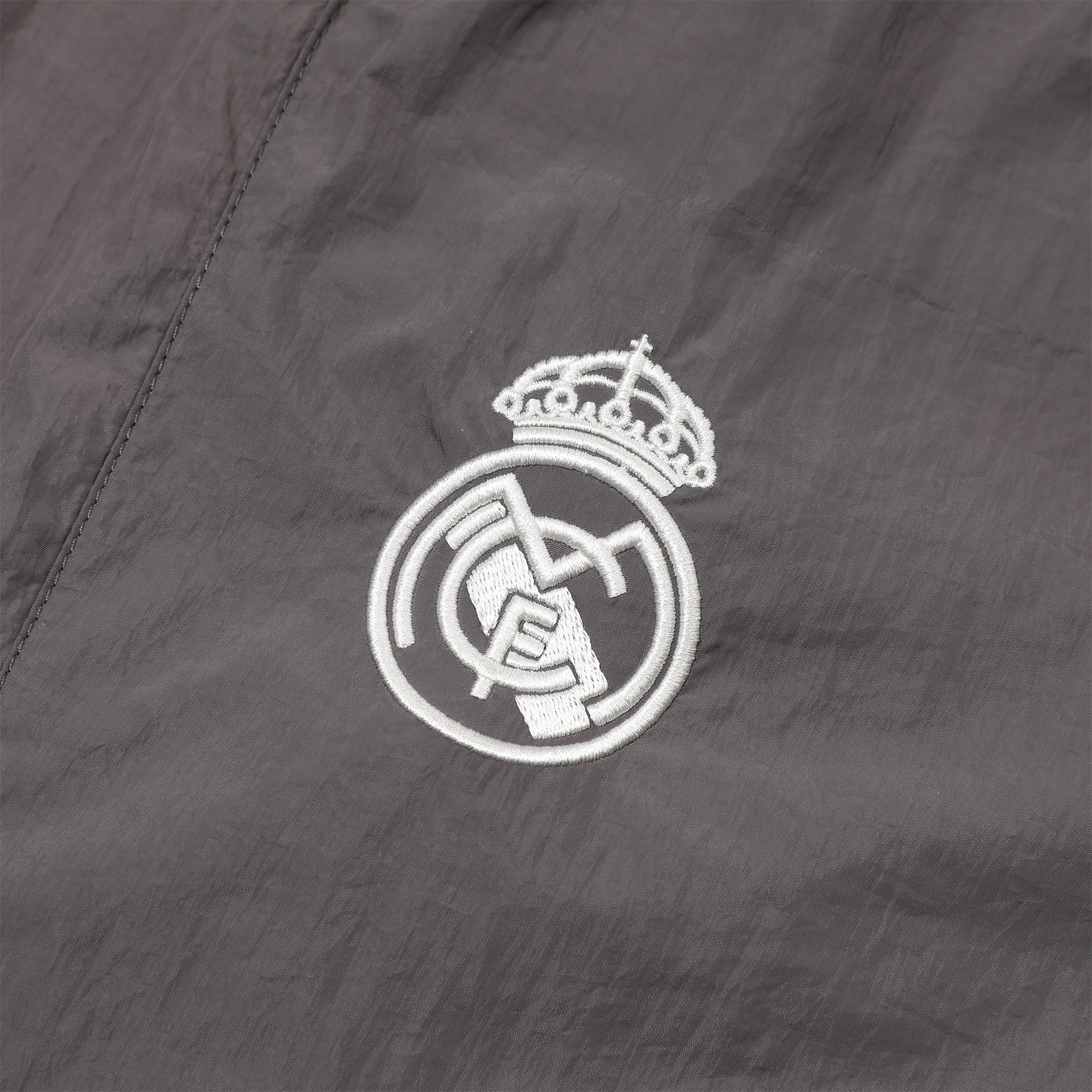 Real Madrid 24-25 Throwback Windbreaker Suit - Grey Jackets & Pants - Unitedfutballjersey
