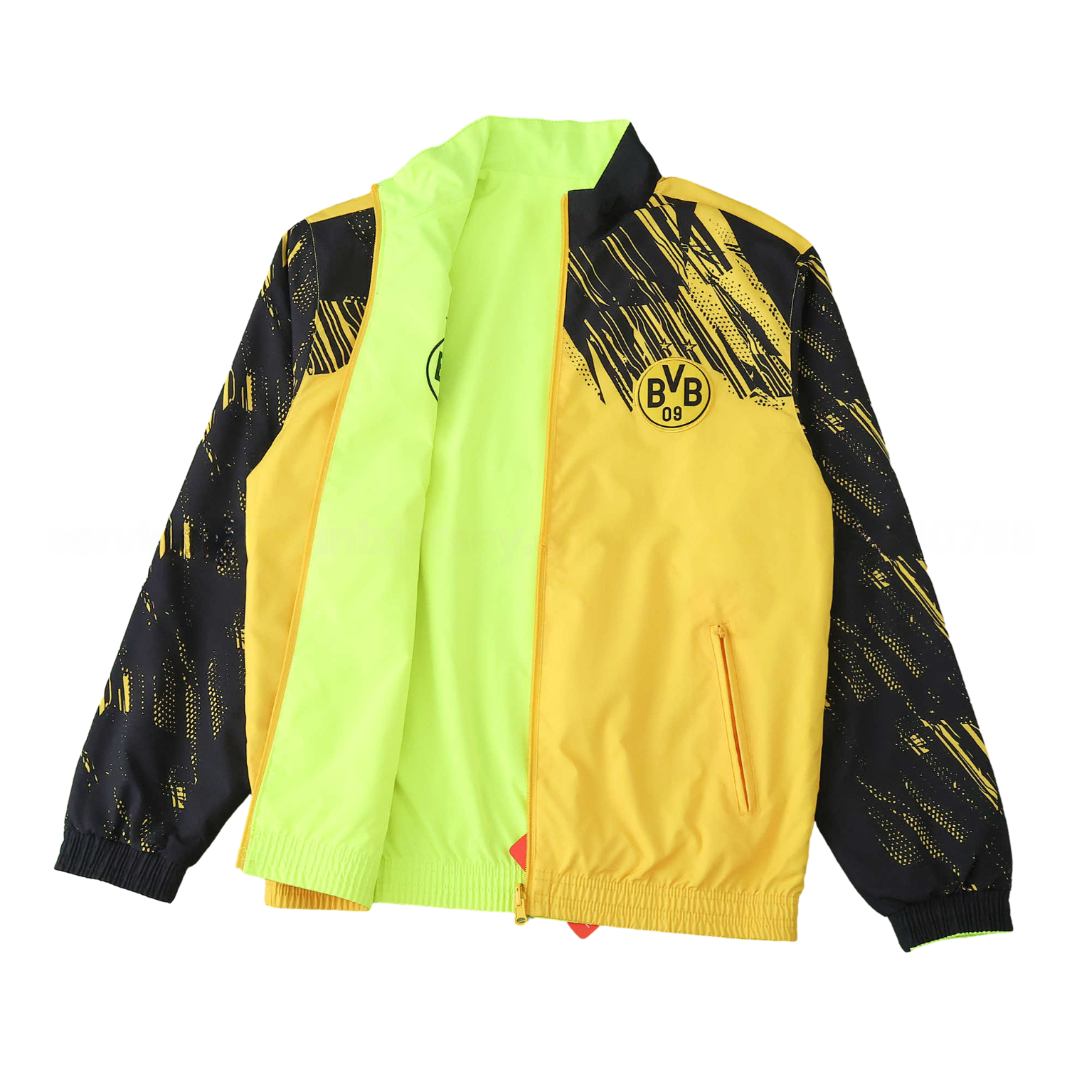 Dortmund 25-26 Double Sided Reversible Windbreaker - Green & Yellow - Unitedfutballjersey