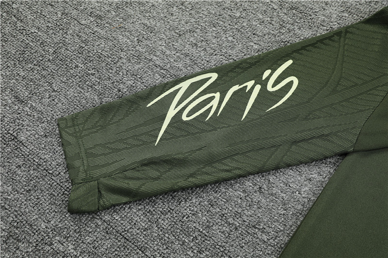 Paris Saint-Germain PSG 23-24 Long Sleeve Training Set - Army Green - Unitedfutballjersey