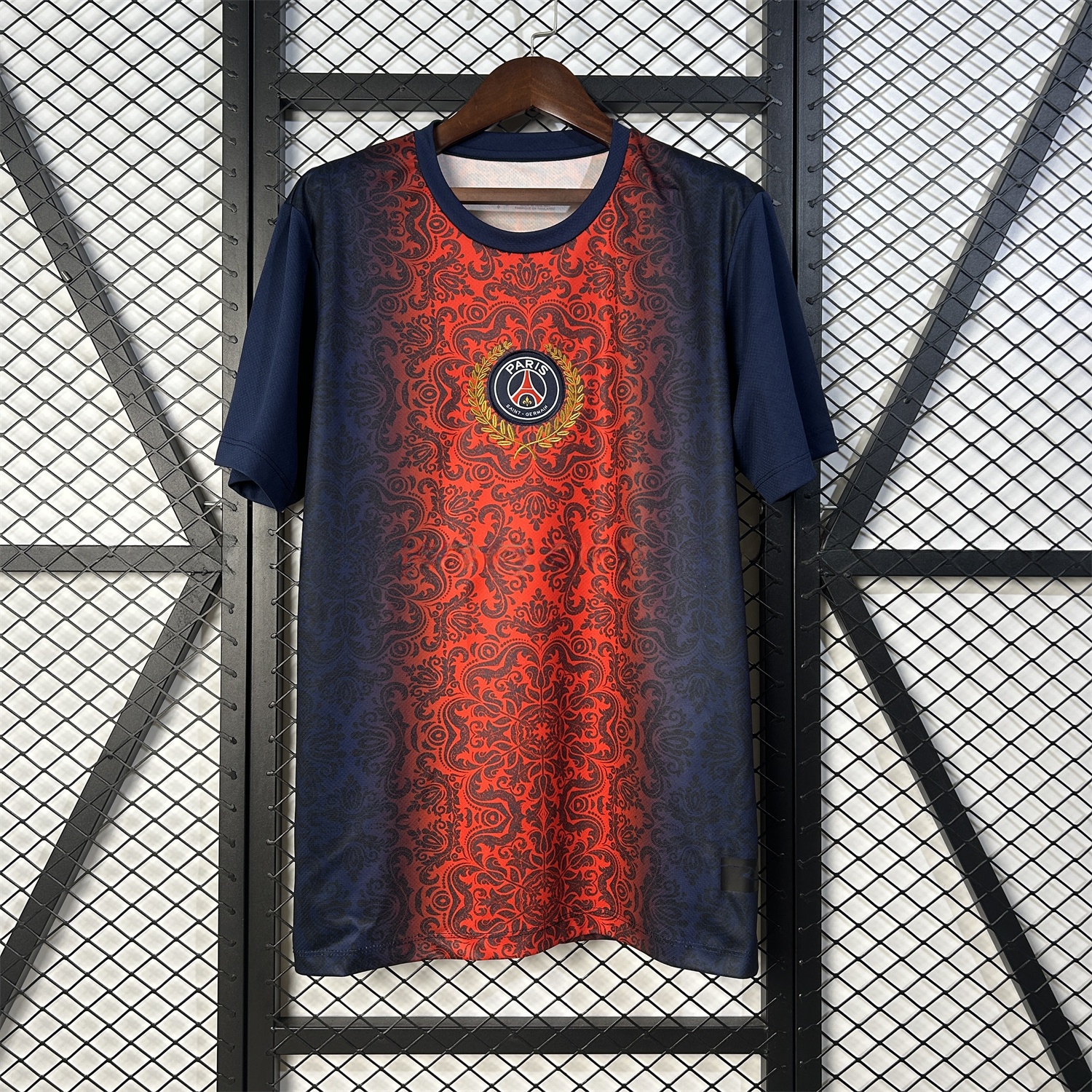 Paris Saint-Germain PSG 25-26 Champions League Commemorative Edition Red Blue Flower Pattern T-shirts - Unitedfutballjersey