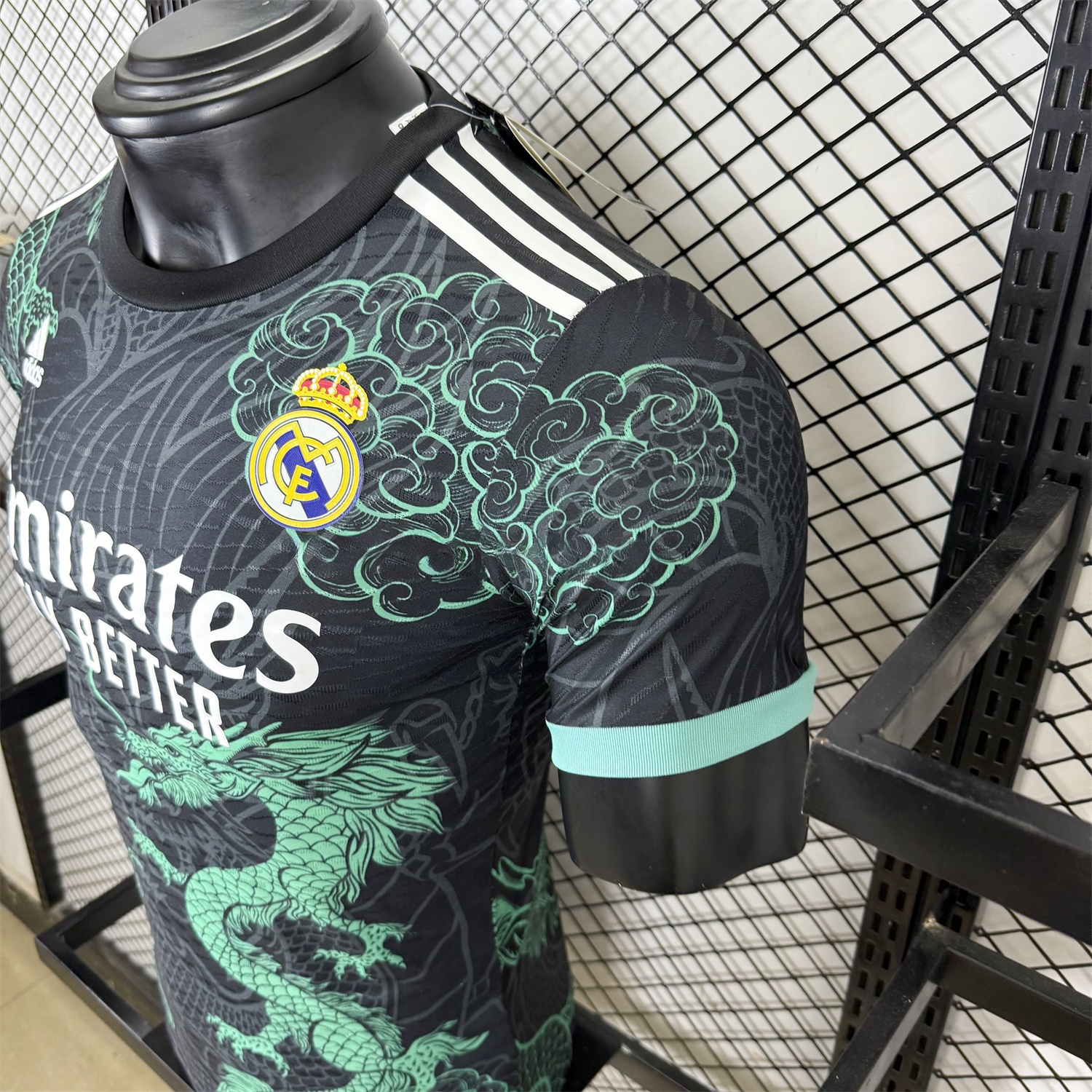 Real Madrid 25-26 Green Dragon Soars Black Jersey - Player Version - Unitedfutballjersey