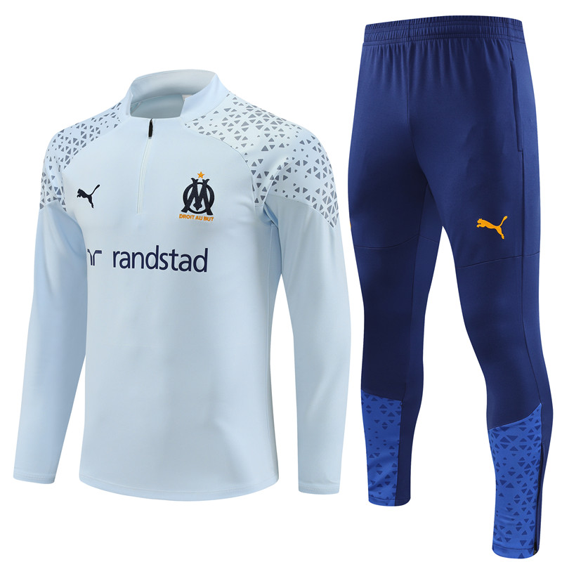 Marseille 23-24 Long Sleeve Training Set -Light Grey - Unitedfutballjersey