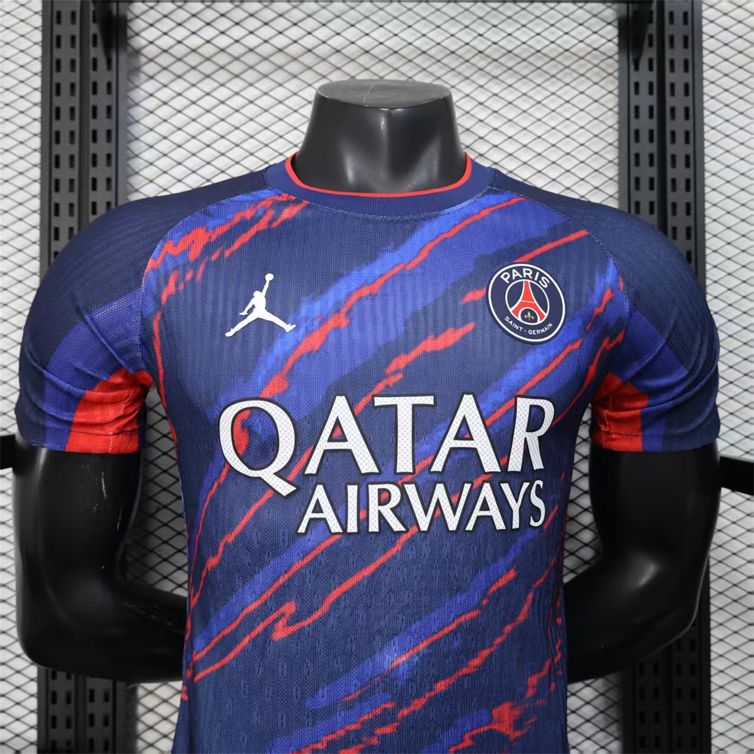 Paris Saint-Germain PSG X JD 25-26 Red Line Blue Special Edition Jersey - Player Version - Unitedfutballjersey