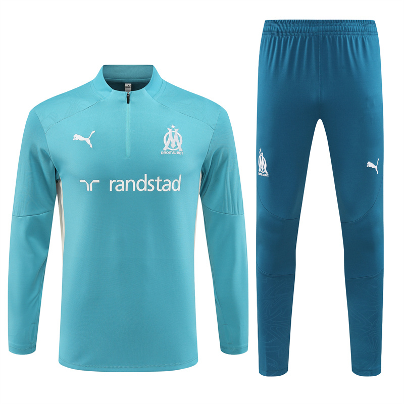 Marseille 24-25 Long Sleeve Training Set - Lake Blue - Unitedfutballjersey