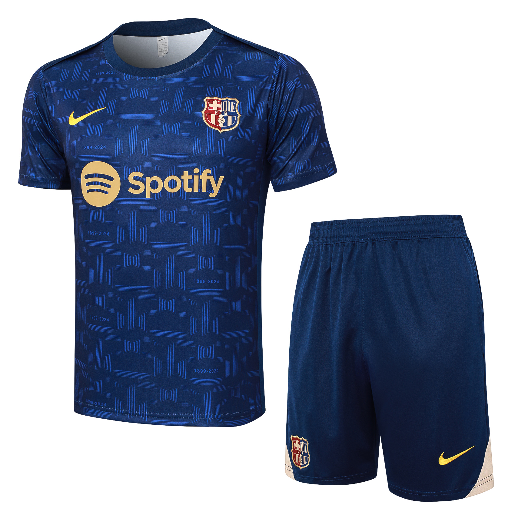 Barcelona 24-25 Short-Sleeve Training Set - Royal Blue Top & Shorts - Unitedfutballjersey