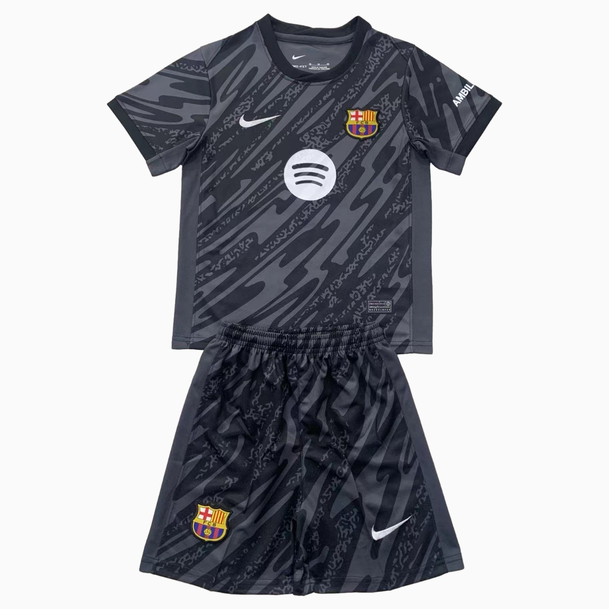 Barcelona 24-25 Black Goalkeeper Kids Kit - Unitedfutballjersey