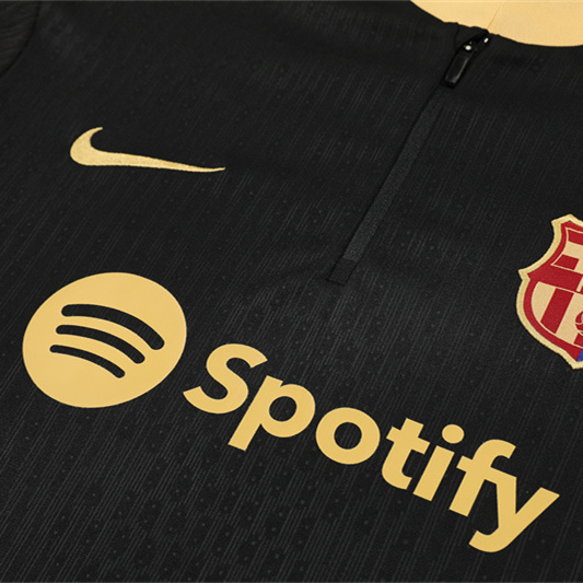Barcelona 24-25 Long Sleeve Training Set - Player Version - Black Gold - Unitedfutballjersey