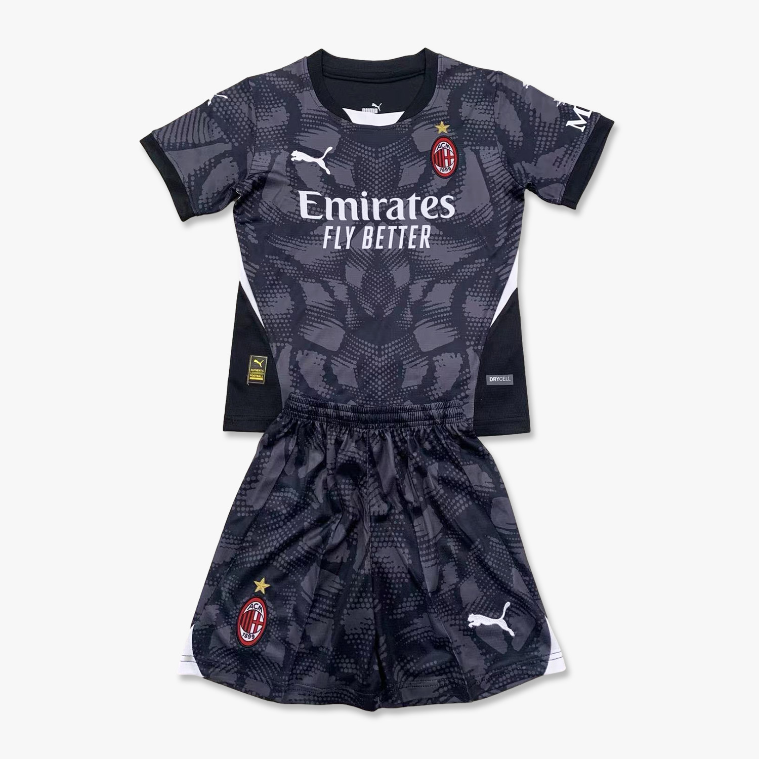AC Milan 24-25 Black Goalkeeper Kids Kit - Unitedfutballjersey