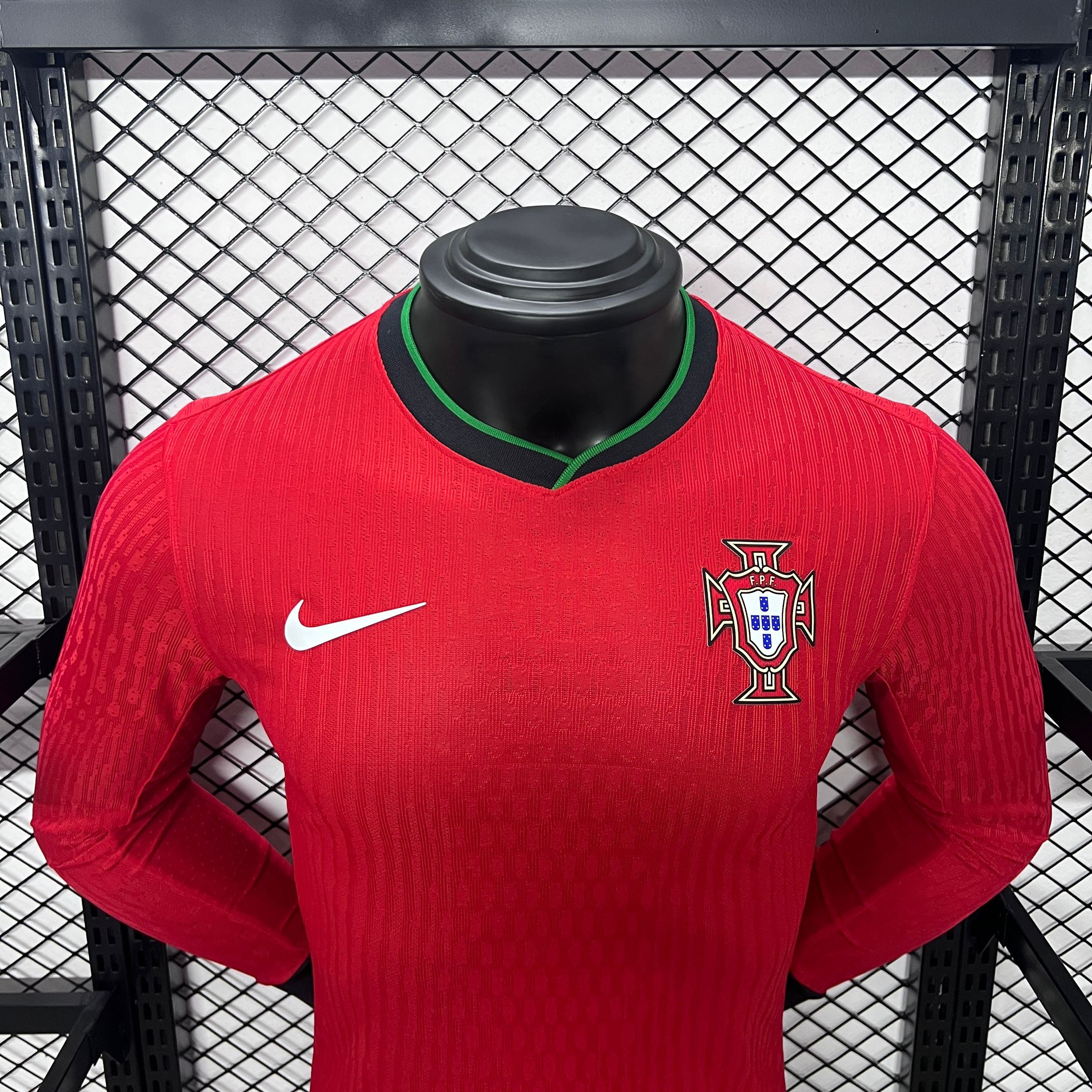 Portugal 2024 Home Stadium Long Sleeve Jersey - Player Version - Unitedfutballjersey