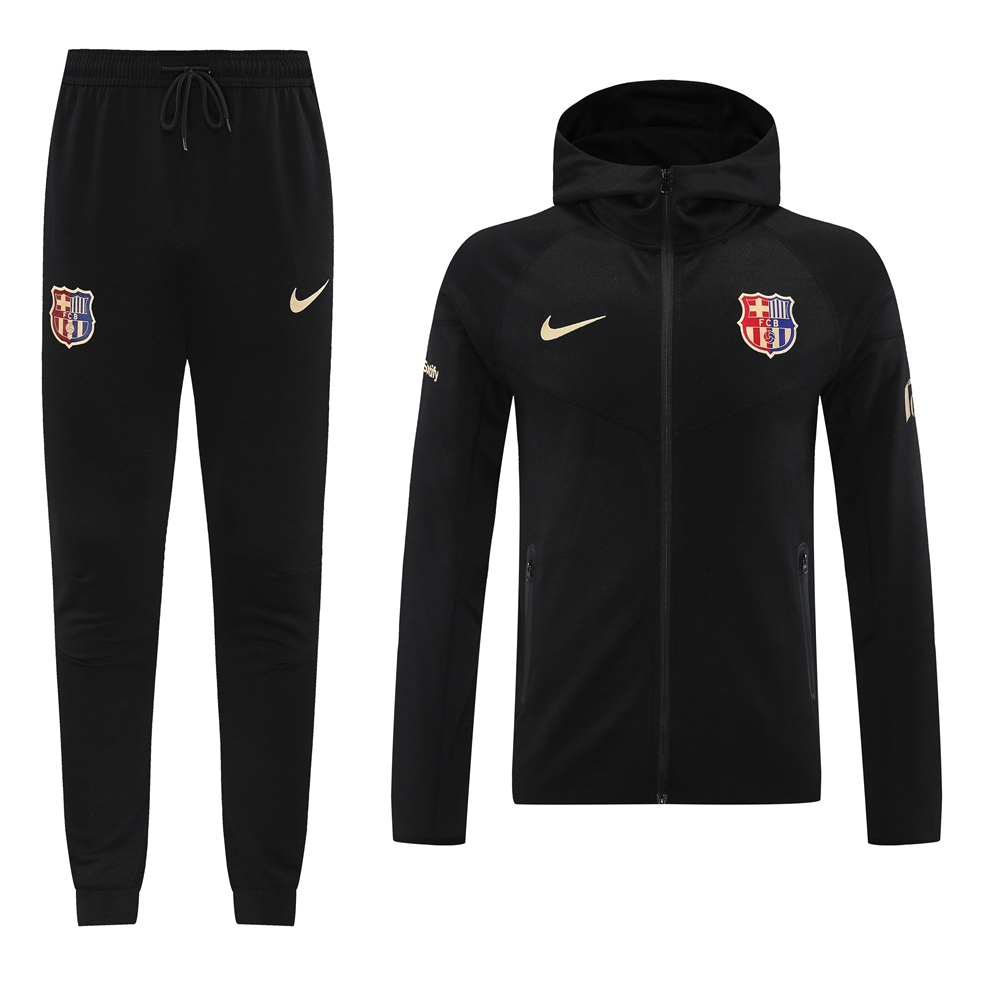 B.A.R.S.A 24-25 Unsponsored Training Hoodie Set - Black Hoodie and Pants - Unitedfutballjersey