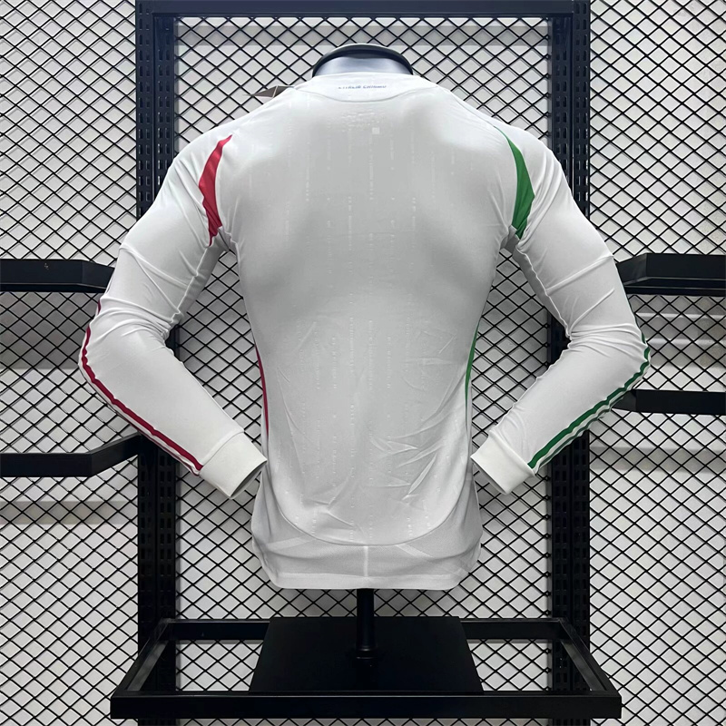 Italy 2024 Away Stadium Long Sleeve Jersey - Player Version - Unitedfutballjersey