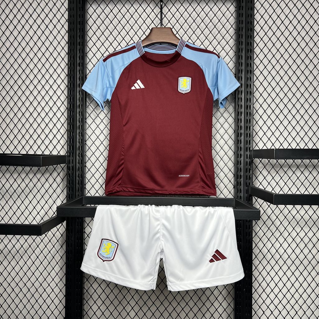 Aston Villa 24-25 Home Stadium Kids Kit - Unitedfutballjersey