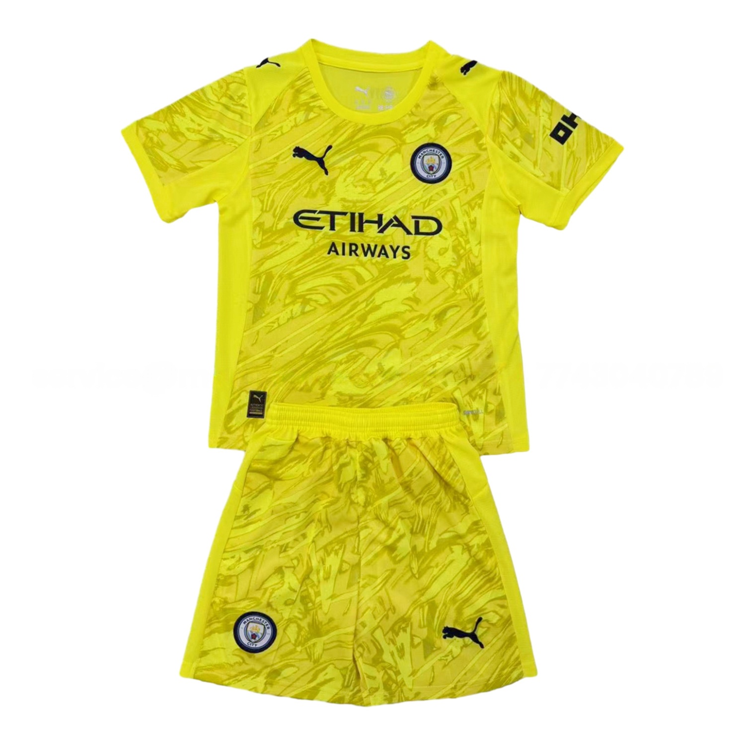 Manchester City 25-26 Yellow Goalkeeper Men's Adult Jersey Set - Fans Version - Unitedfutballjersey