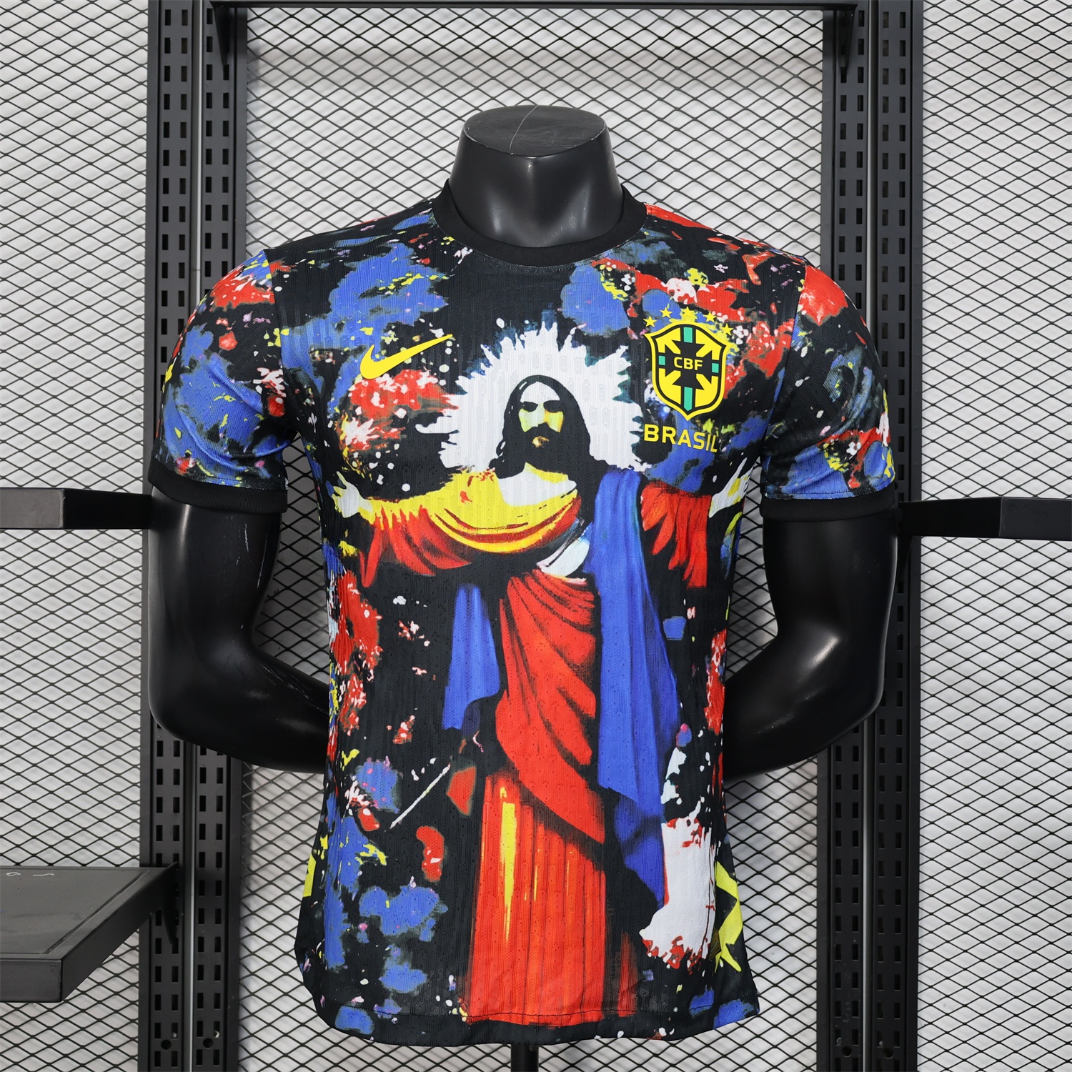 Brazil 25-26 Colorful Jesus Statue Special Colorful Graffiti Jersey - Player Version - Unitedfutballjersey