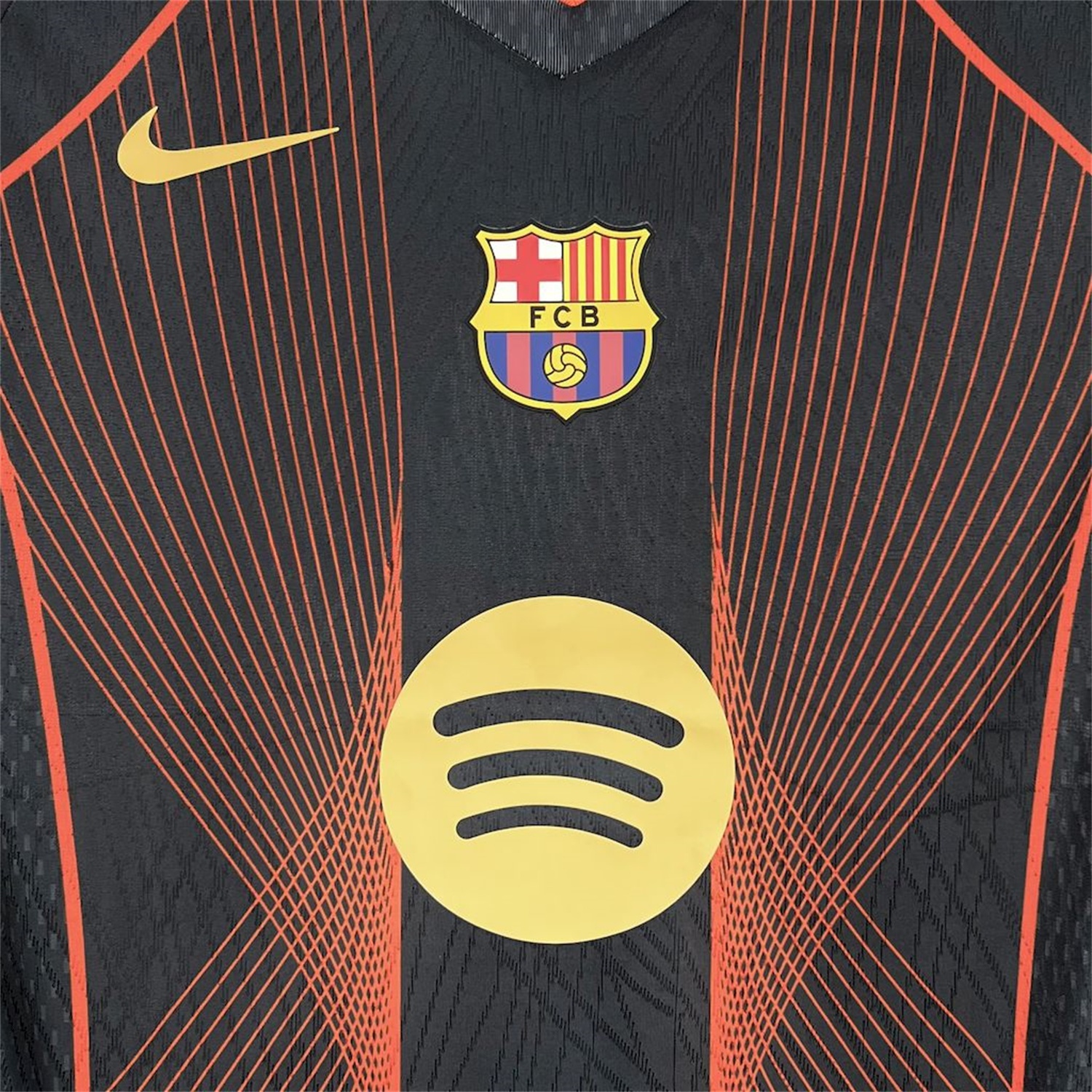 Barcelona 25-26 T90 Orange Lines Black Special Jersey - Fans Version - Unitedfutballjersey