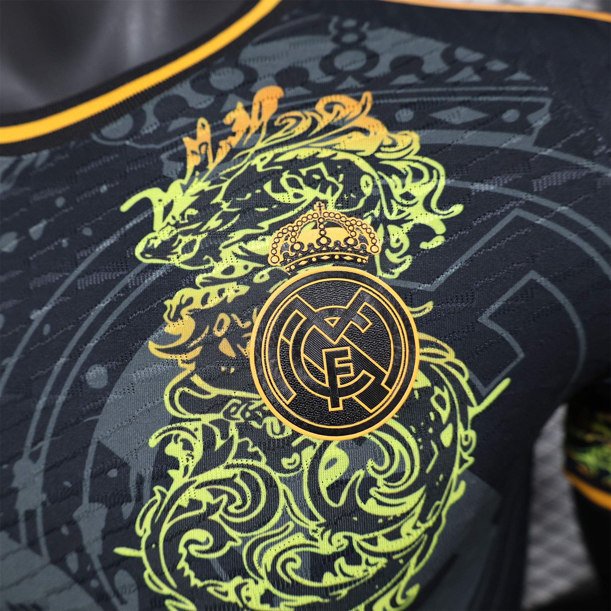 Real Madrid 24-25 Yellow Loong Black Special Edition Jersey - Player Version - Unitedfutballjersey