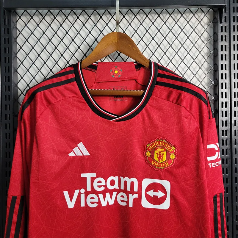 Manchester United 23-24 Home Long Sleeve Jersey - Fans Version - Unitedfutballjersey