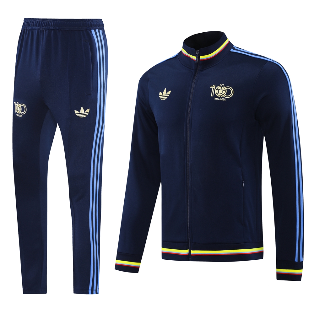 Colombia 2024 100th Anniversary 24-25 Jacket Training Tracksuit - Deep Blue - Unitedfutballjersey