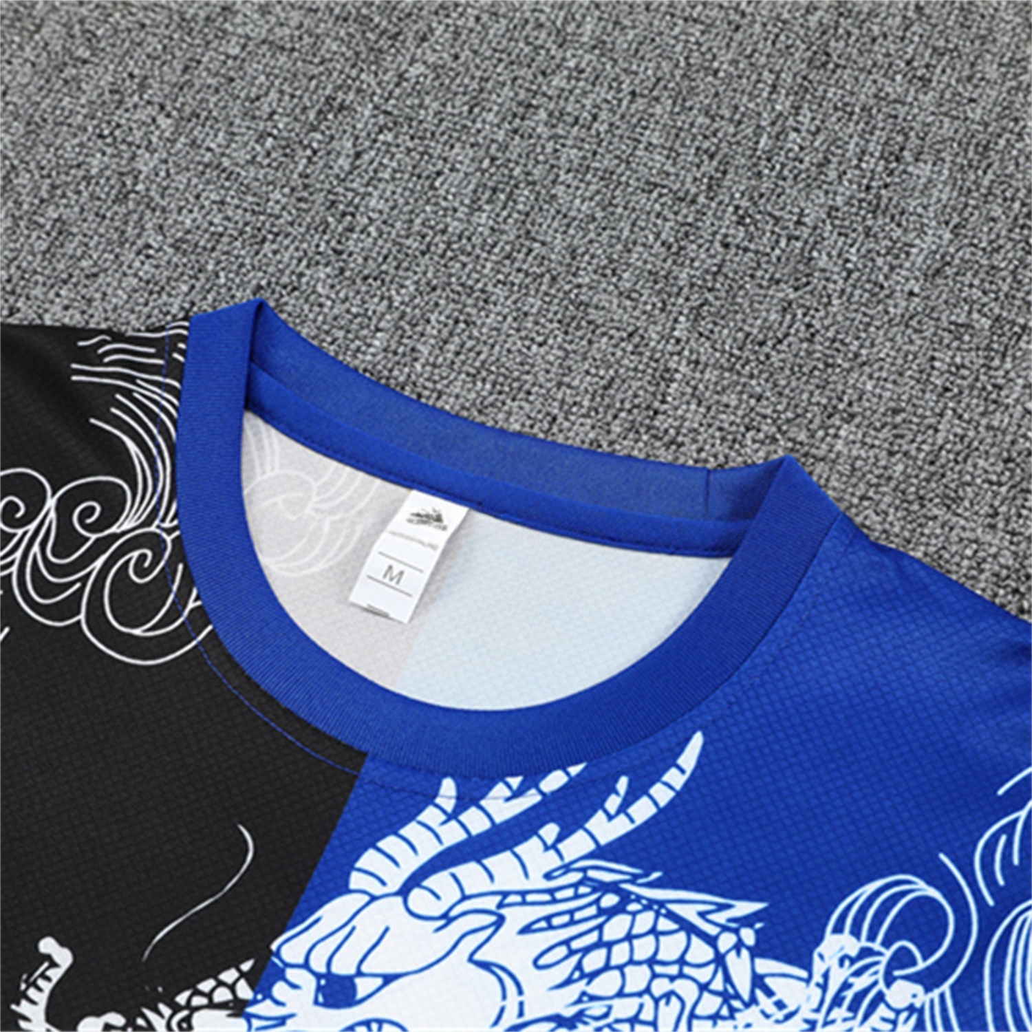 Real Madrid 25-26 Kid Short-Sleeve Training Set - Blue Black Dragon Top & Black Shorts - Unitedfutballjersey