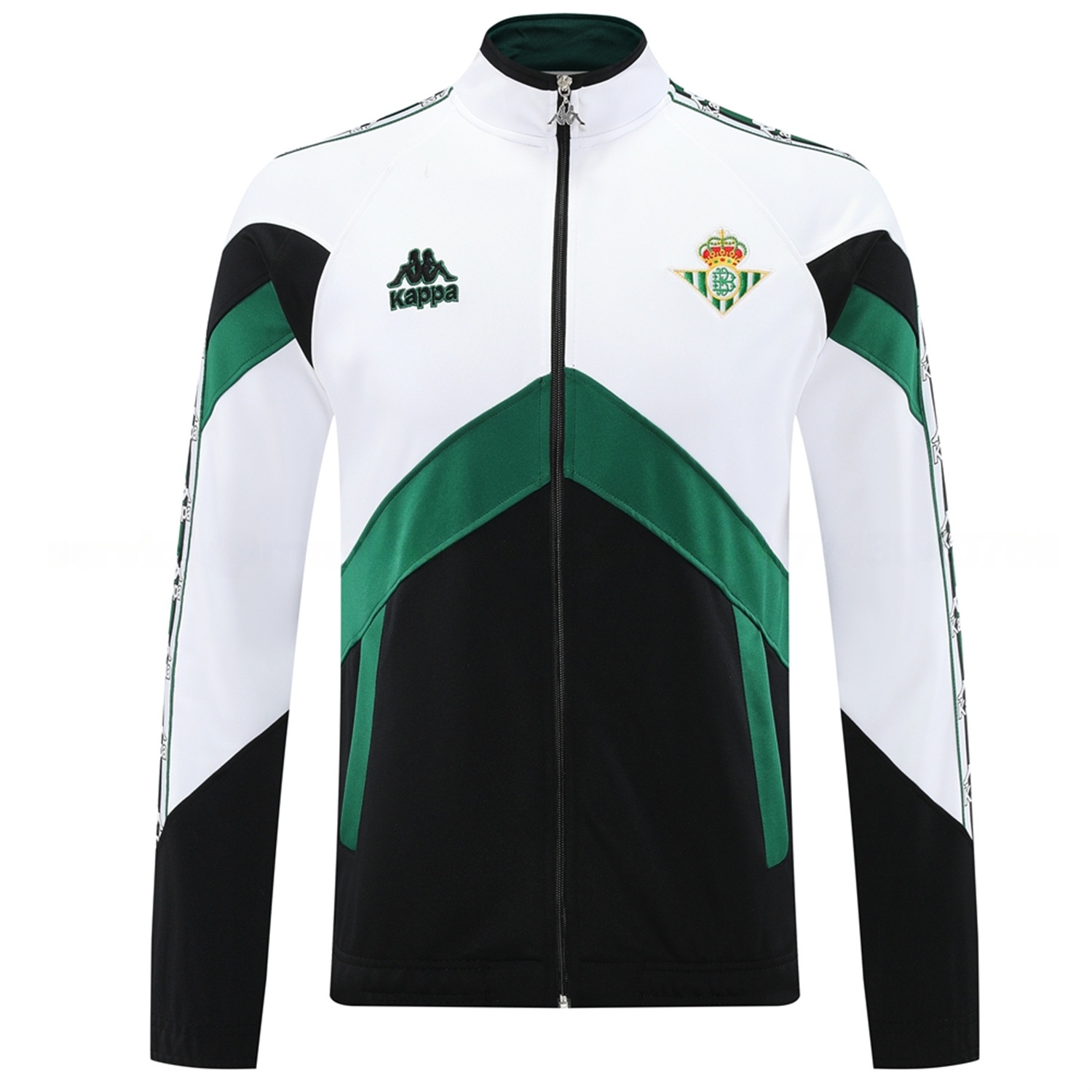 Real Betis 25-26 Jacket Training Tracksuit - Green White Black Throwback Jackets & Black Pants - Unitedfutballjersey