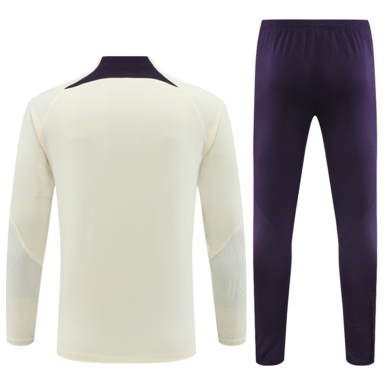Paris Saint-Germain PSG 23-24 Long Sleeve Training Set -Creamy White - Unitedfutballjersey