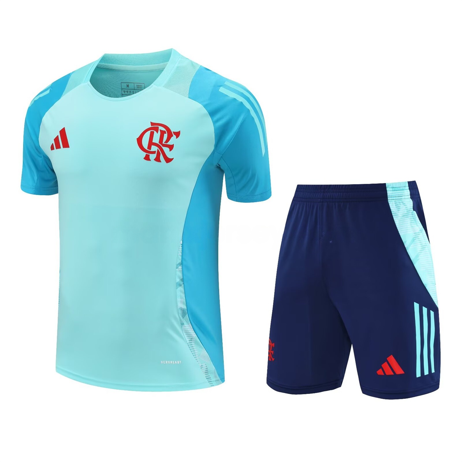 Flamengo 25-26 Short-Sleeve Kids Training Set - Light Blue With Royal Blue - Unitedfutballjersey