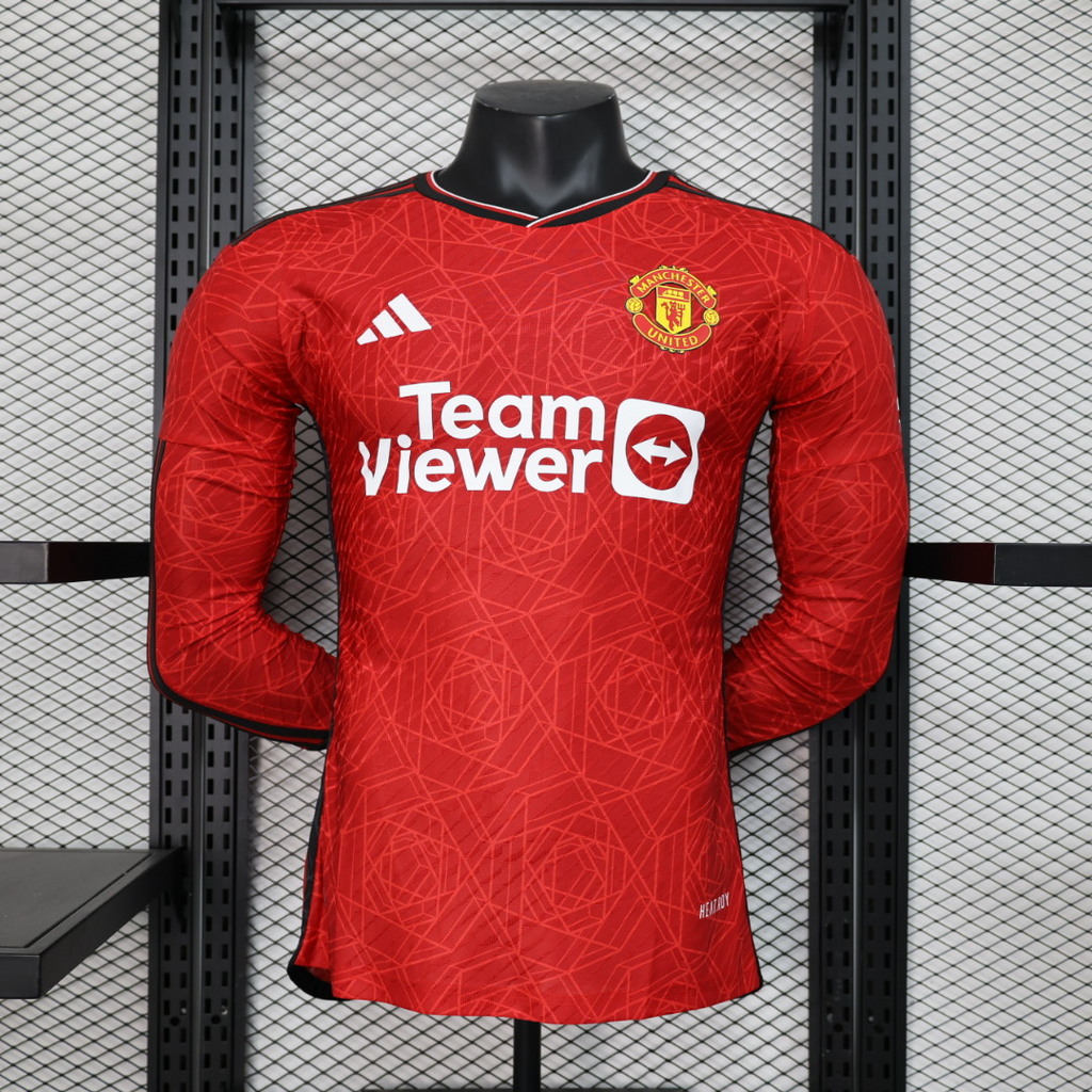 Manchester United 23-24 Home Long Sleeve Jersey - Player Version - Unitedfutballjersey
