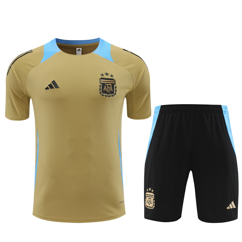 Argentina 2024 Short-Sleeve Training Set - Gold - Unitedfutballjersey