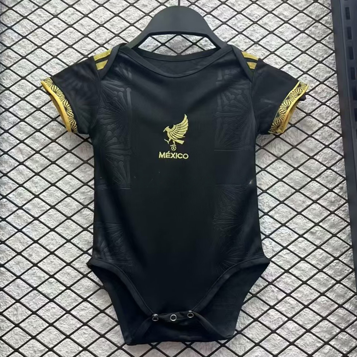 Mexico 2025 Gold Cup Black Baby Crawling Suit - Unitedfutballjersey