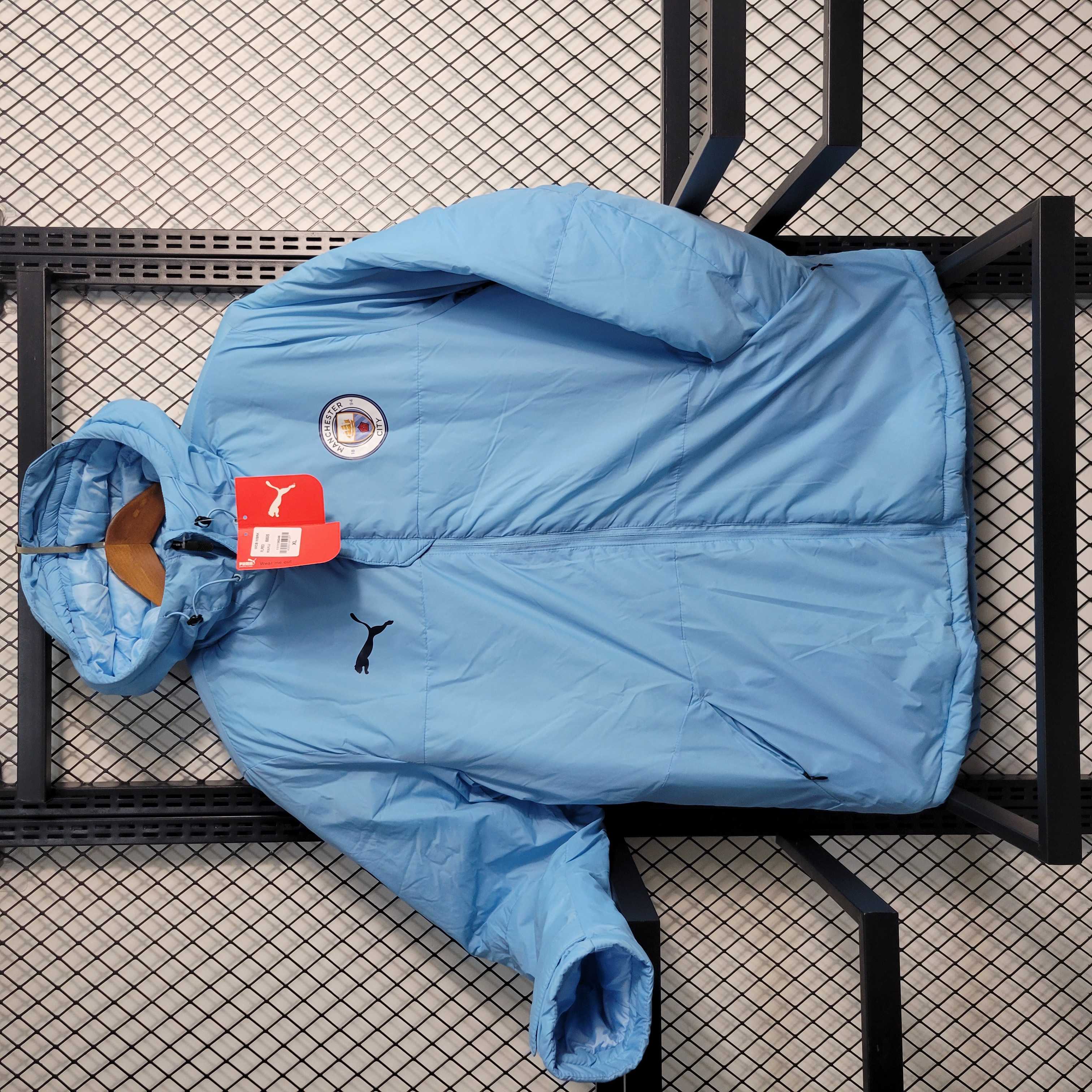 Manchester City 23-24 Men's Hooded Thermal Cotton Jacket - Blue - Unitedfutballjersey