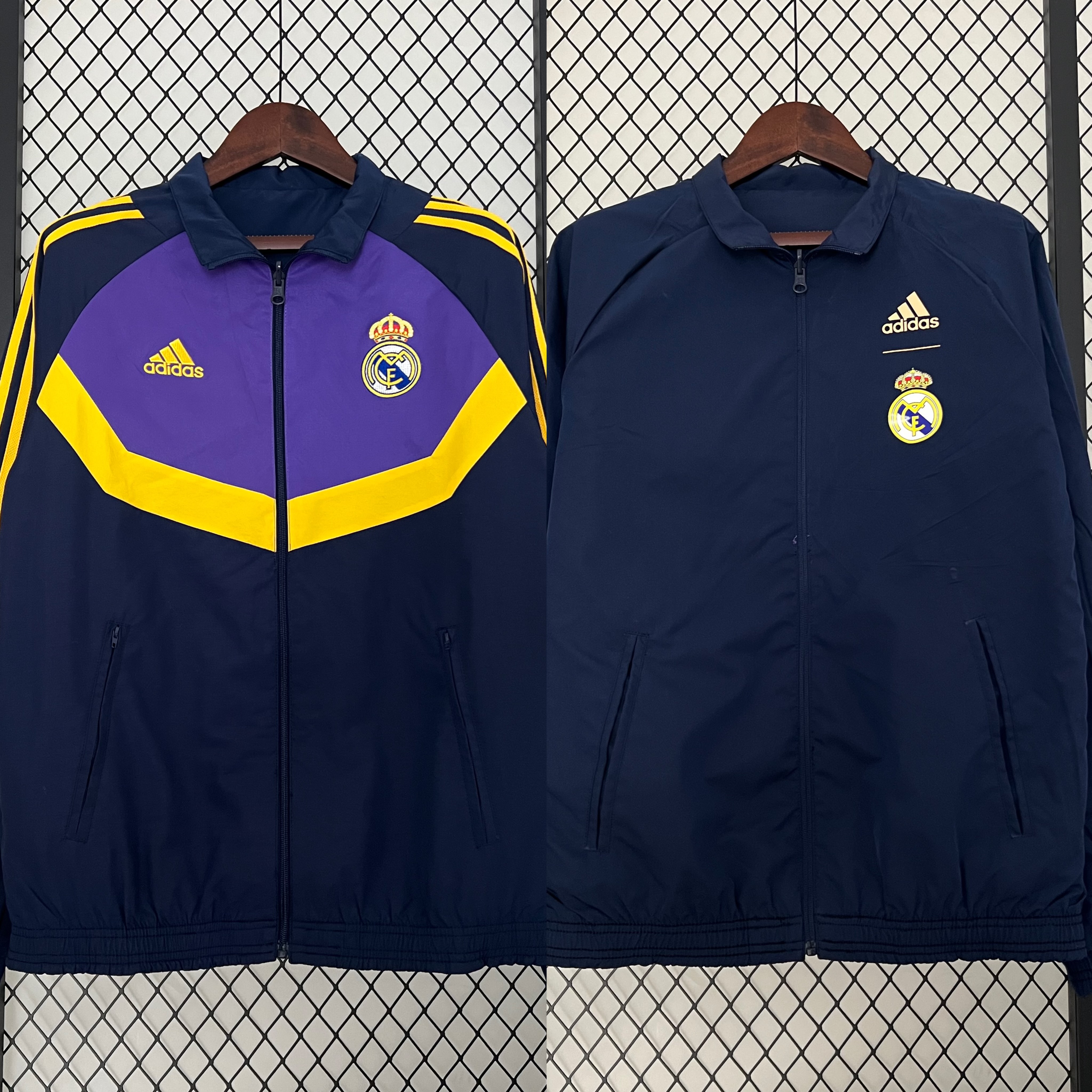 Real Madrid 23-24 Double Sided Windbreaker - Royal Blue - Unitedfutballjersey